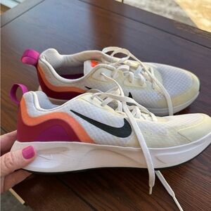 Nike Women's White and Orange Sneakers